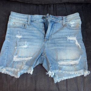 Cello Light Blue Distressed Jean Shorts